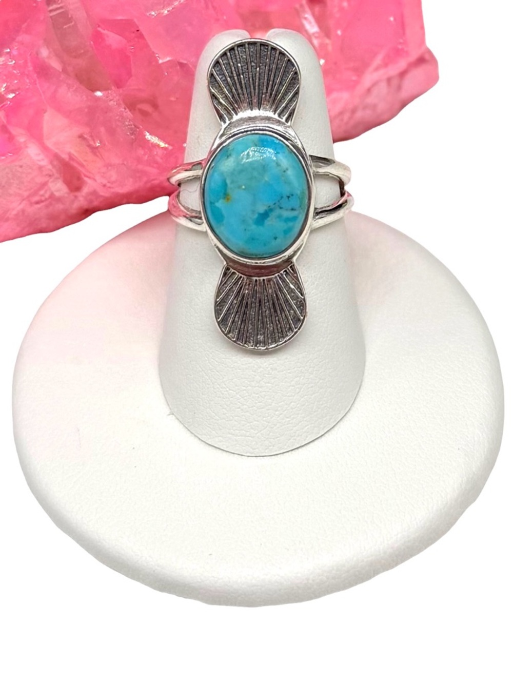 Kingman Mohave Turquoise Ring Size 6.5 Solid 925 Sterling Silver